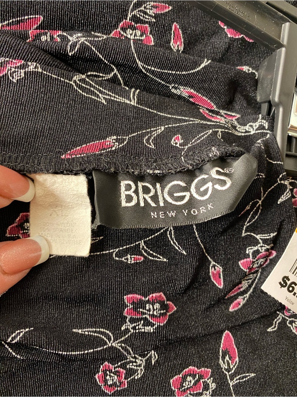 Briggs New York Black Maxi Skirt with Pink Floral Print - Picture 4 of 5
